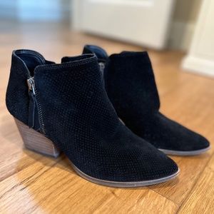 Vince Camuto Perforated Suede Booties with Tassel